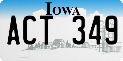 IA license plate ACT349