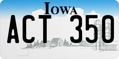 IA license plate ACT350