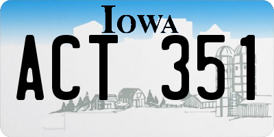 IA license plate ACT351