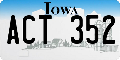IA license plate ACT352