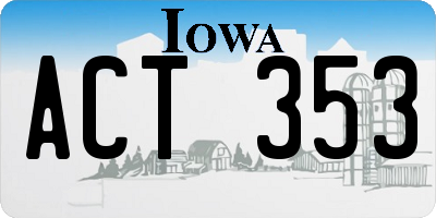 IA license plate ACT353
