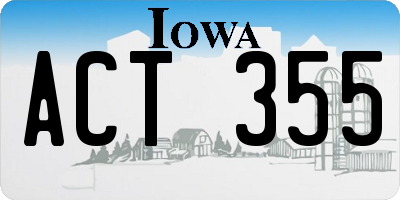 IA license plate ACT355