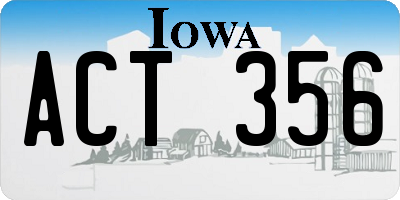 IA license plate ACT356