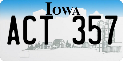 IA license plate ACT357