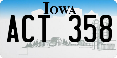 IA license plate ACT358