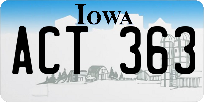 IA license plate ACT363