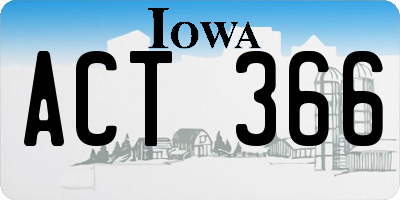 IA license plate ACT366