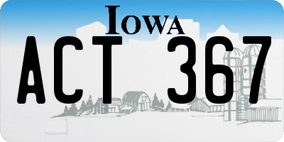 IA license plate ACT367