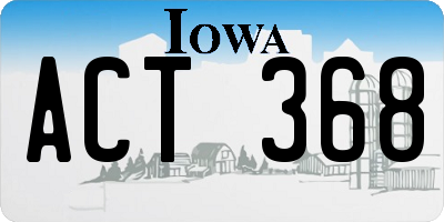 IA license plate ACT368