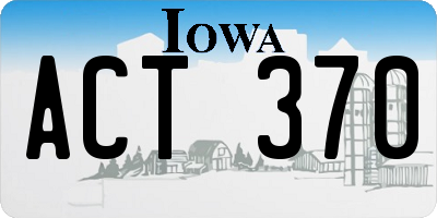 IA license plate ACT370