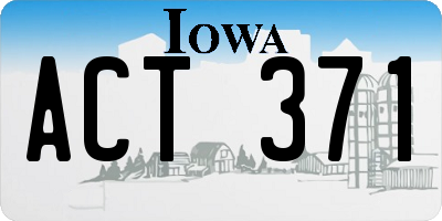 IA license plate ACT371