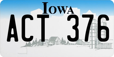 IA license plate ACT376