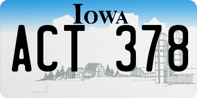 IA license plate ACT378