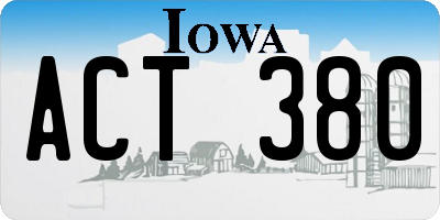 IA license plate ACT380