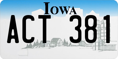 IA license plate ACT381