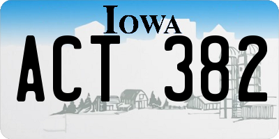 IA license plate ACT382