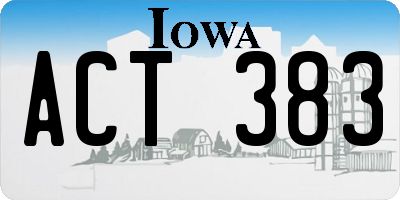 IA license plate ACT383
