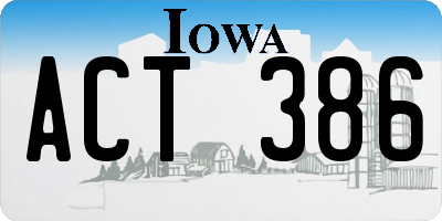 IA license plate ACT386