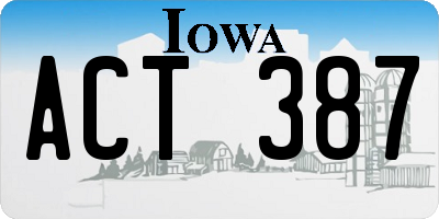 IA license plate ACT387