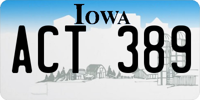 IA license plate ACT389