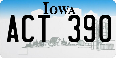 IA license plate ACT390