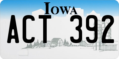 IA license plate ACT392