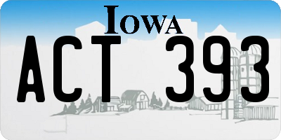 IA license plate ACT393