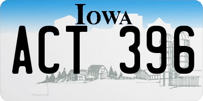 IA license plate ACT396