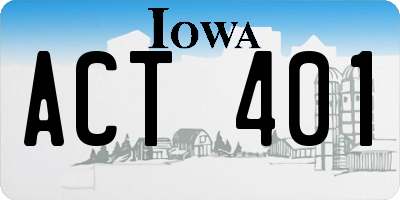 IA license plate ACT401