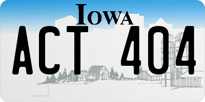 IA license plate ACT404