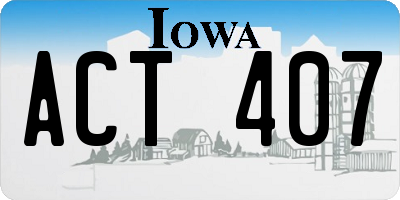 IA license plate ACT407
