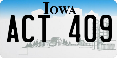 IA license plate ACT409