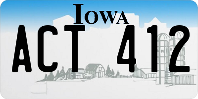 IA license plate ACT412