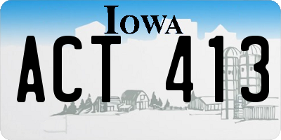 IA license plate ACT413