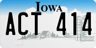 IA license plate ACT414
