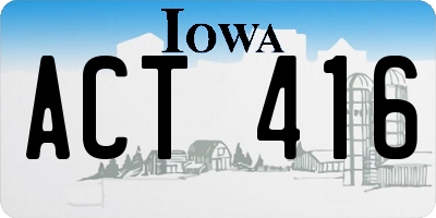 IA license plate ACT416