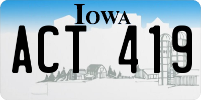 IA license plate ACT419