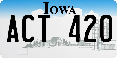 IA license plate ACT420