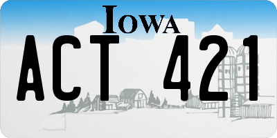 IA license plate ACT421