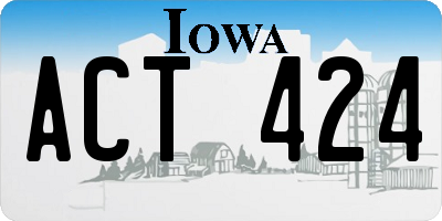 IA license plate ACT424