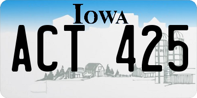 IA license plate ACT425