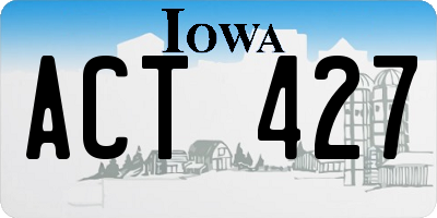 IA license plate ACT427
