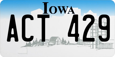 IA license plate ACT429