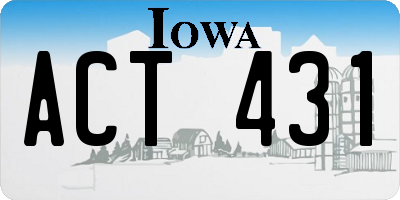 IA license plate ACT431