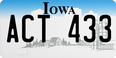 IA license plate ACT433