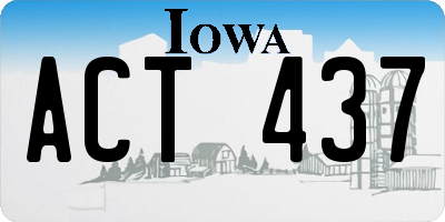 IA license plate ACT437