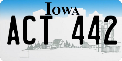IA license plate ACT442
