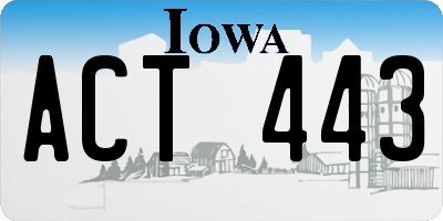 IA license plate ACT443