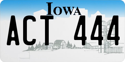 IA license plate ACT444