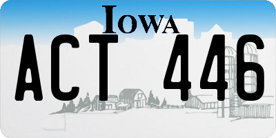 IA license plate ACT446